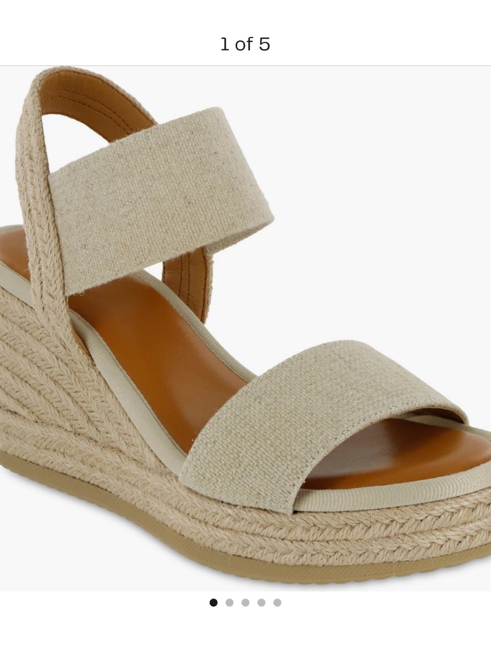 MIA Neutral Canvas Espadrille Wedge Sandals